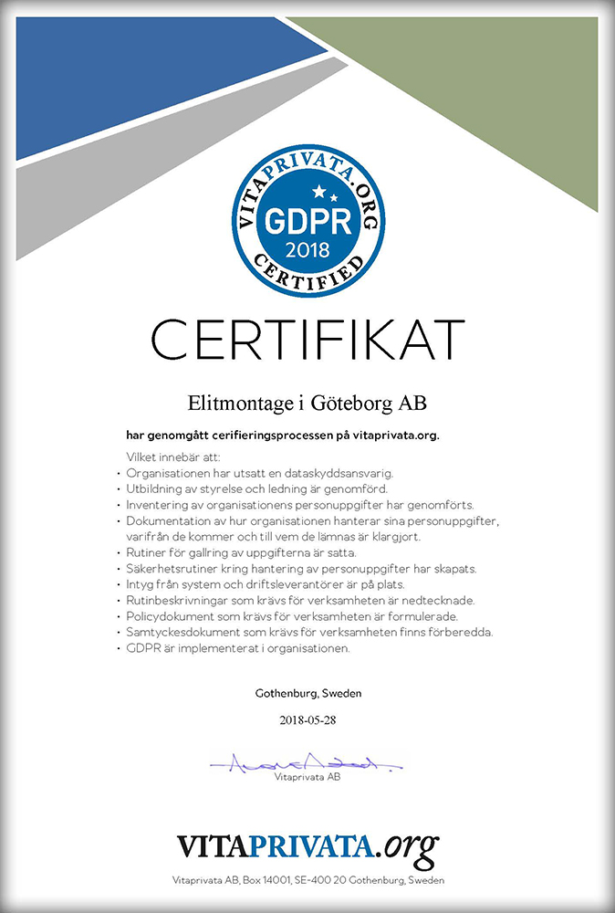 GDPR Certifikat